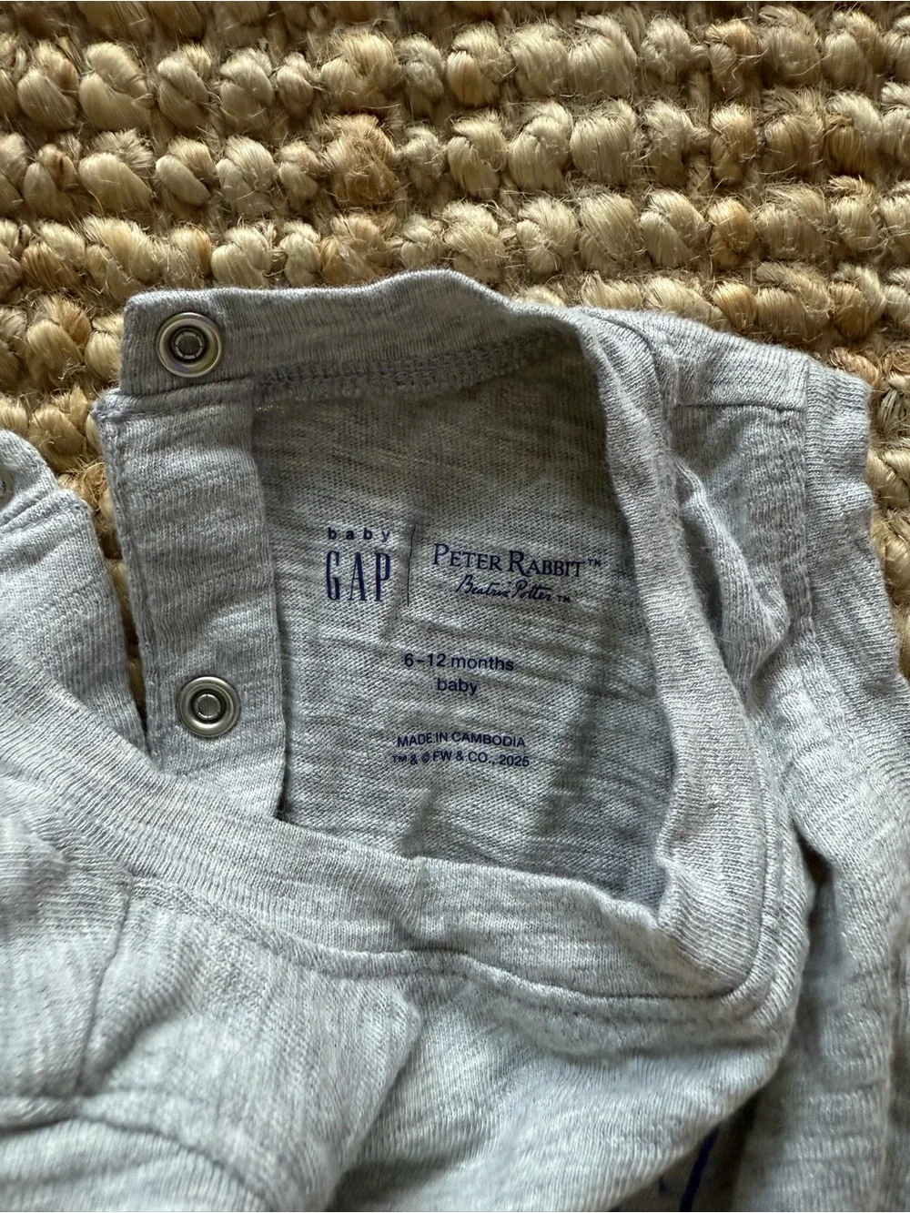 GAP Baby Peter Rabbit Sleeveless Pocket Romper One Piece Shorty 6-12M - NWOT